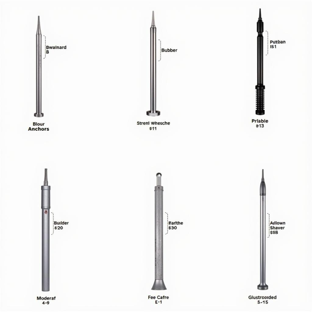 Different types of Hilti heavy-duty anchors