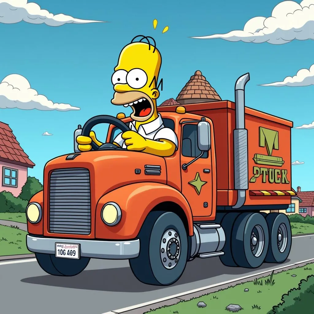 Homer Simpson am Steuer des Truck Trucks