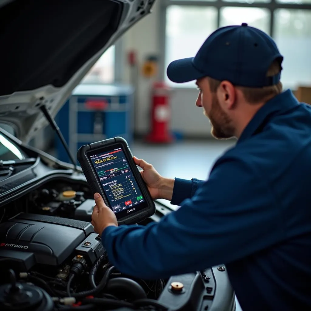 Htronic Fahrzeugdiagnose in einer Werkstatt