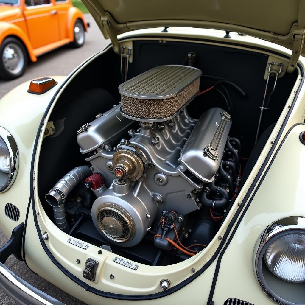 VW Käfer mit eingebautem Porsche 6 Zylinder Motor