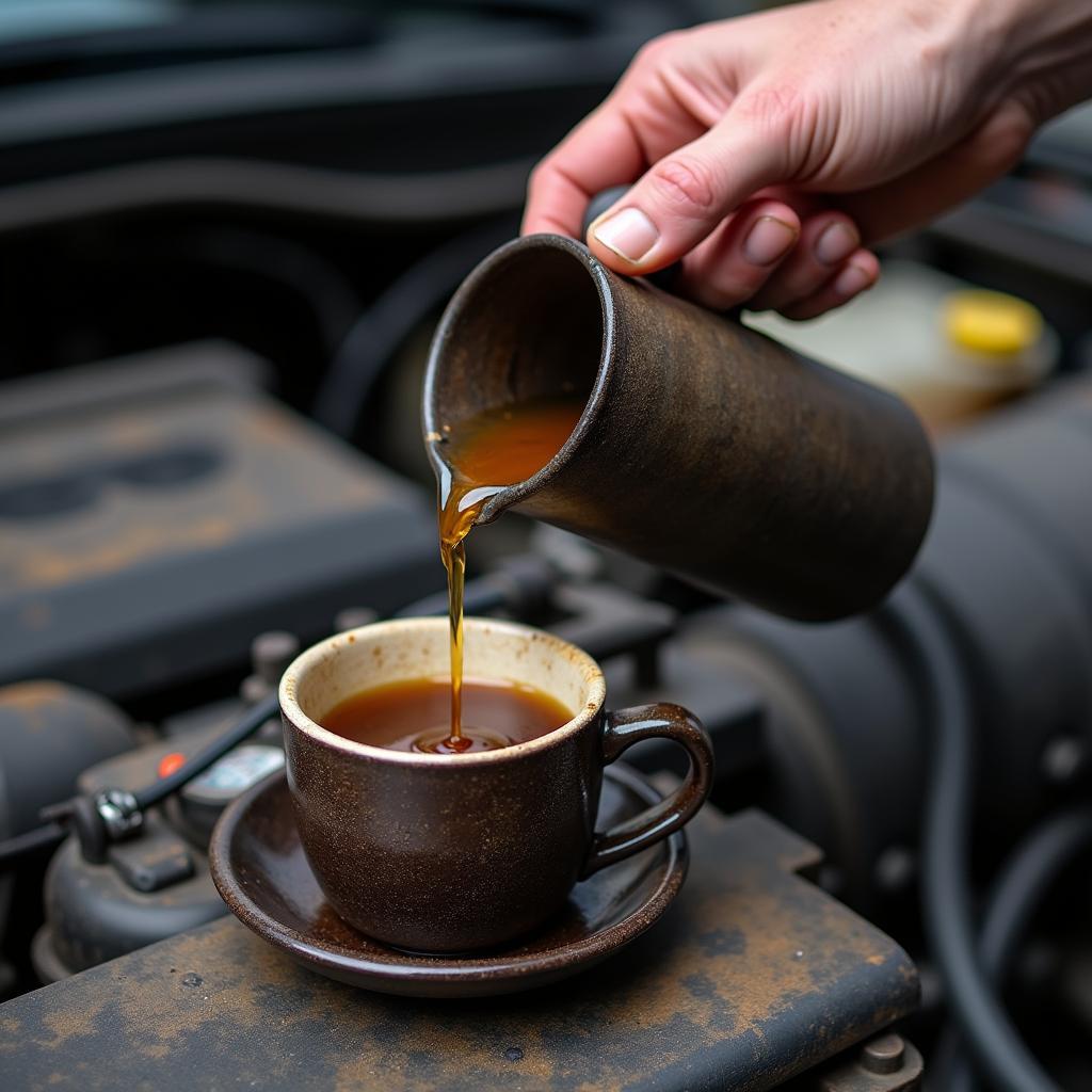 Reinigung mit einer Kaffeeschüssel