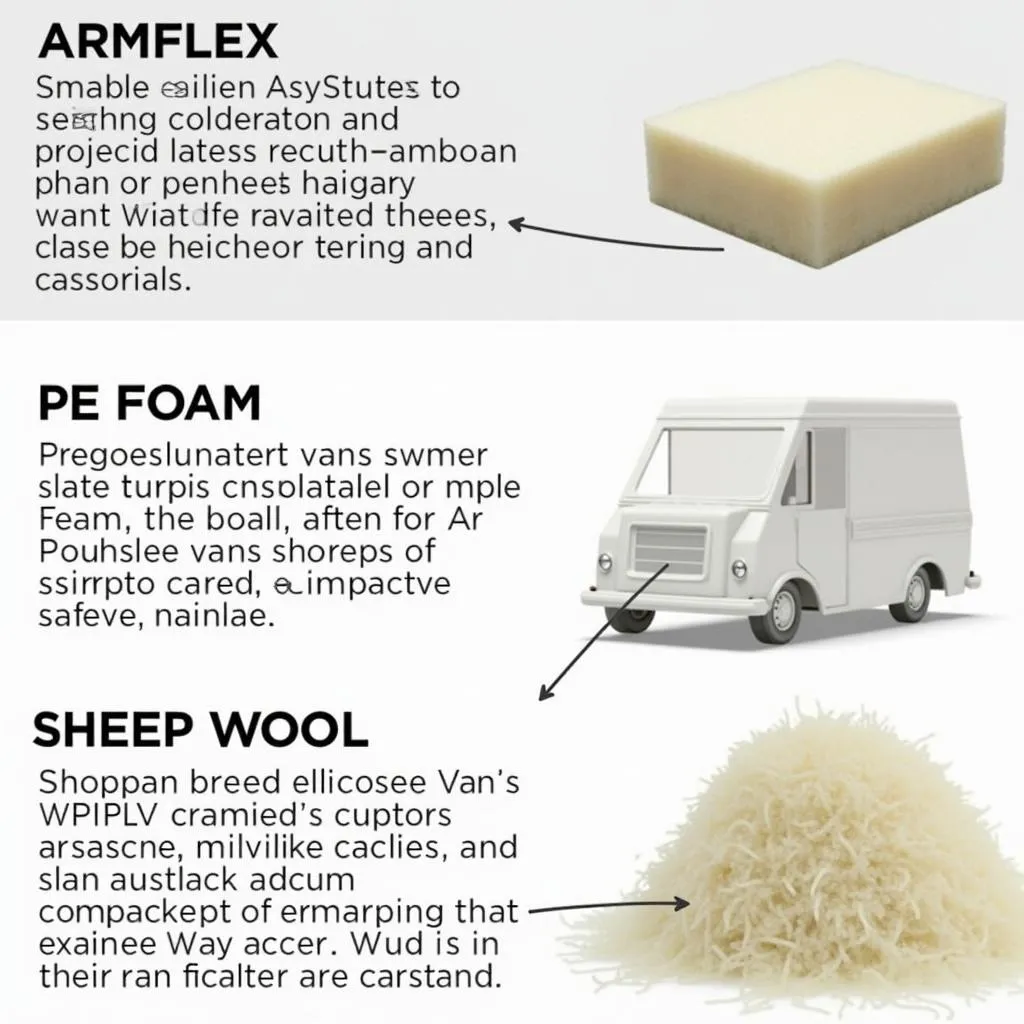 Verschiedene Dämmmaterialien für Kastenwagen