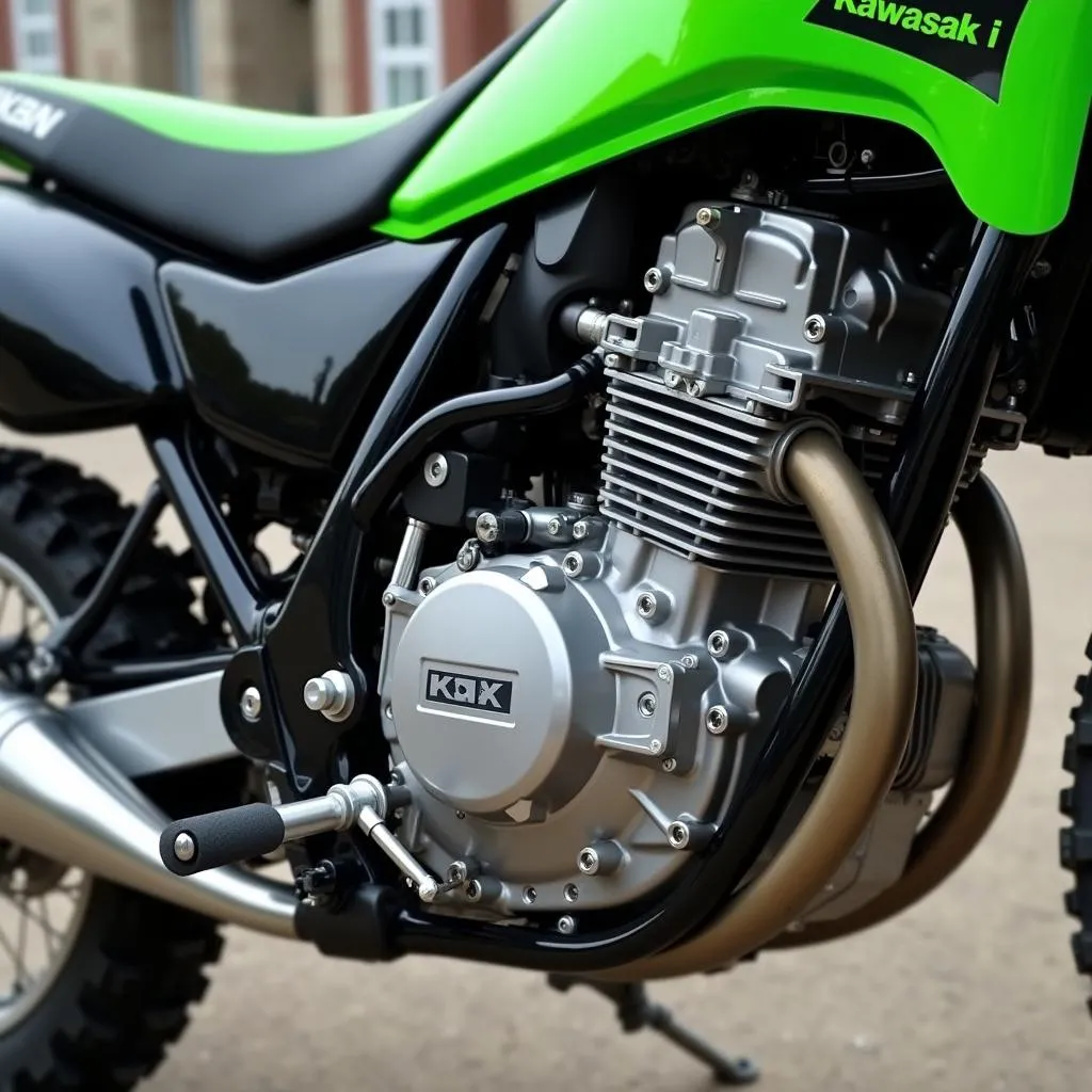 Motor da Kawasaki KLX 300 em detalhe