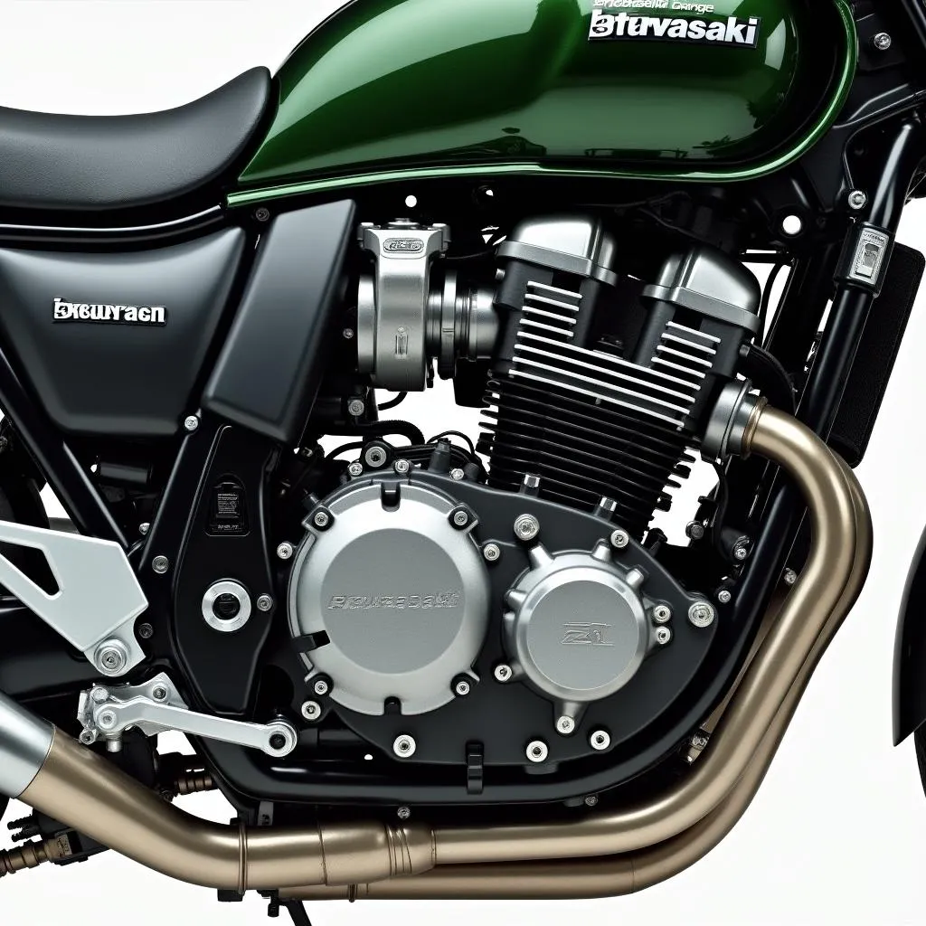 Kraftvoller Motor der Kawasaki Z 1000