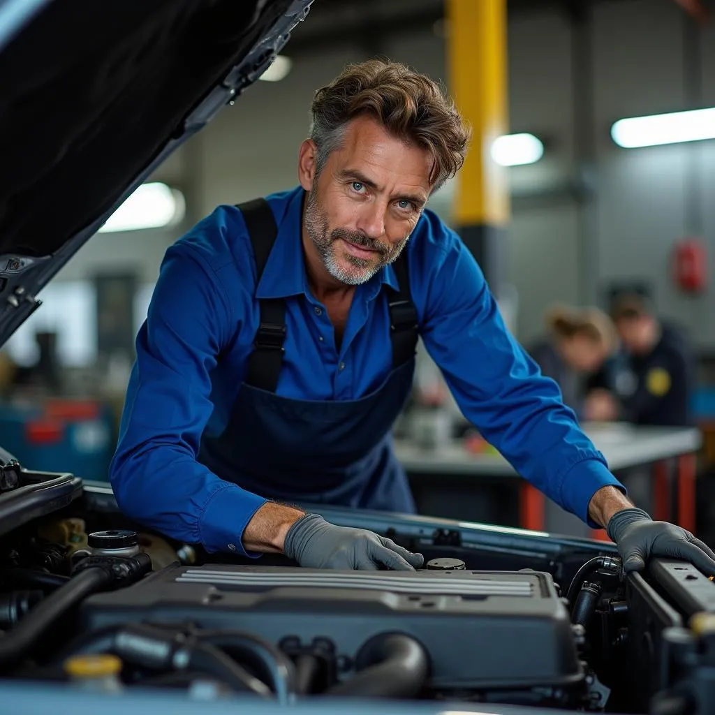 Ken Prinz in der Autowerkstatt