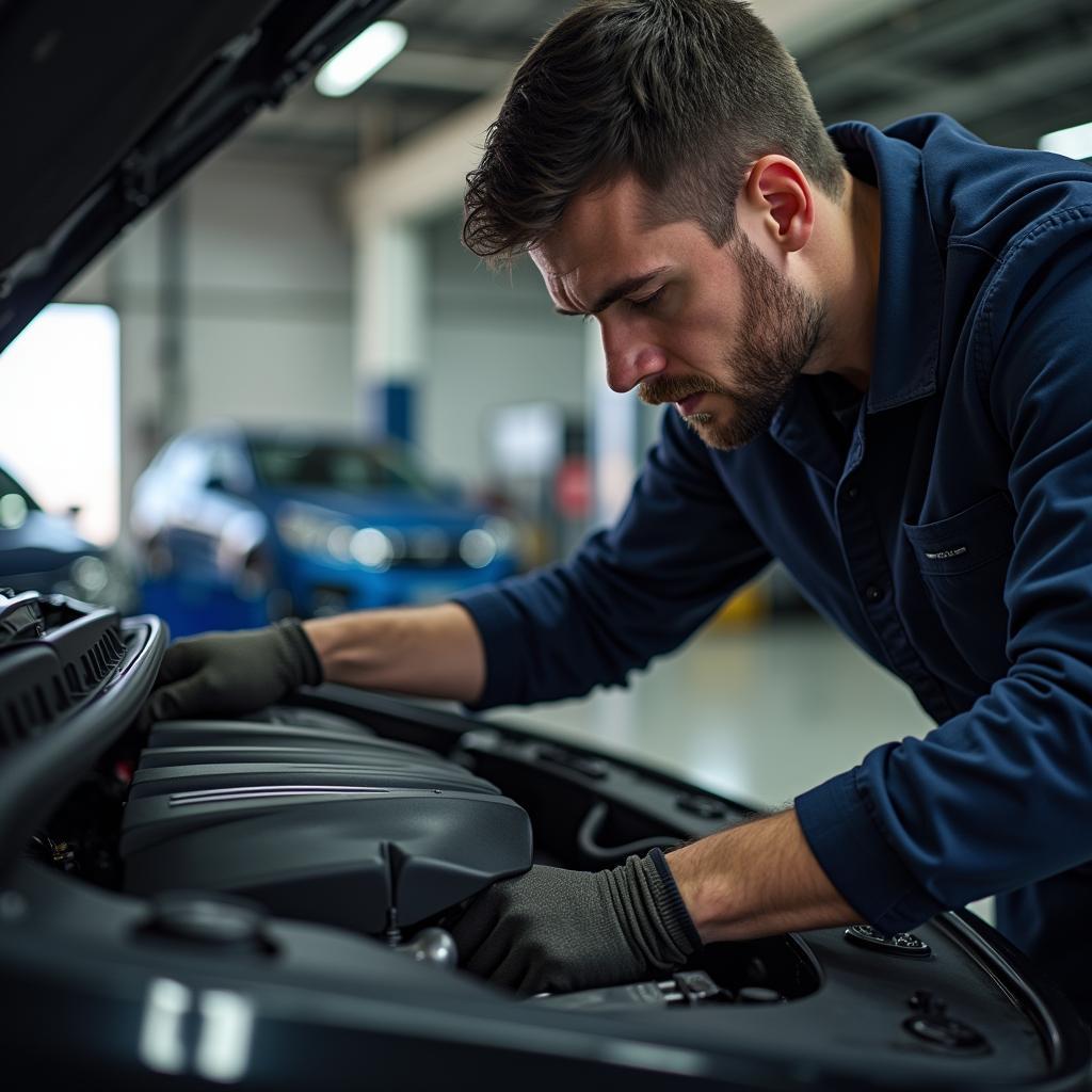 Kfz-Mechaniker bei der Arbeit