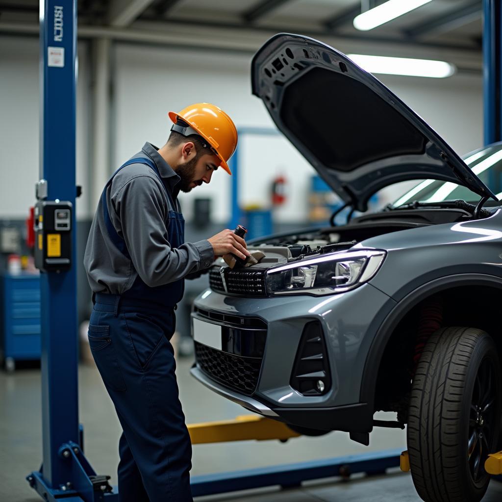 Kfz-Mechatroniker in der Werkstatt