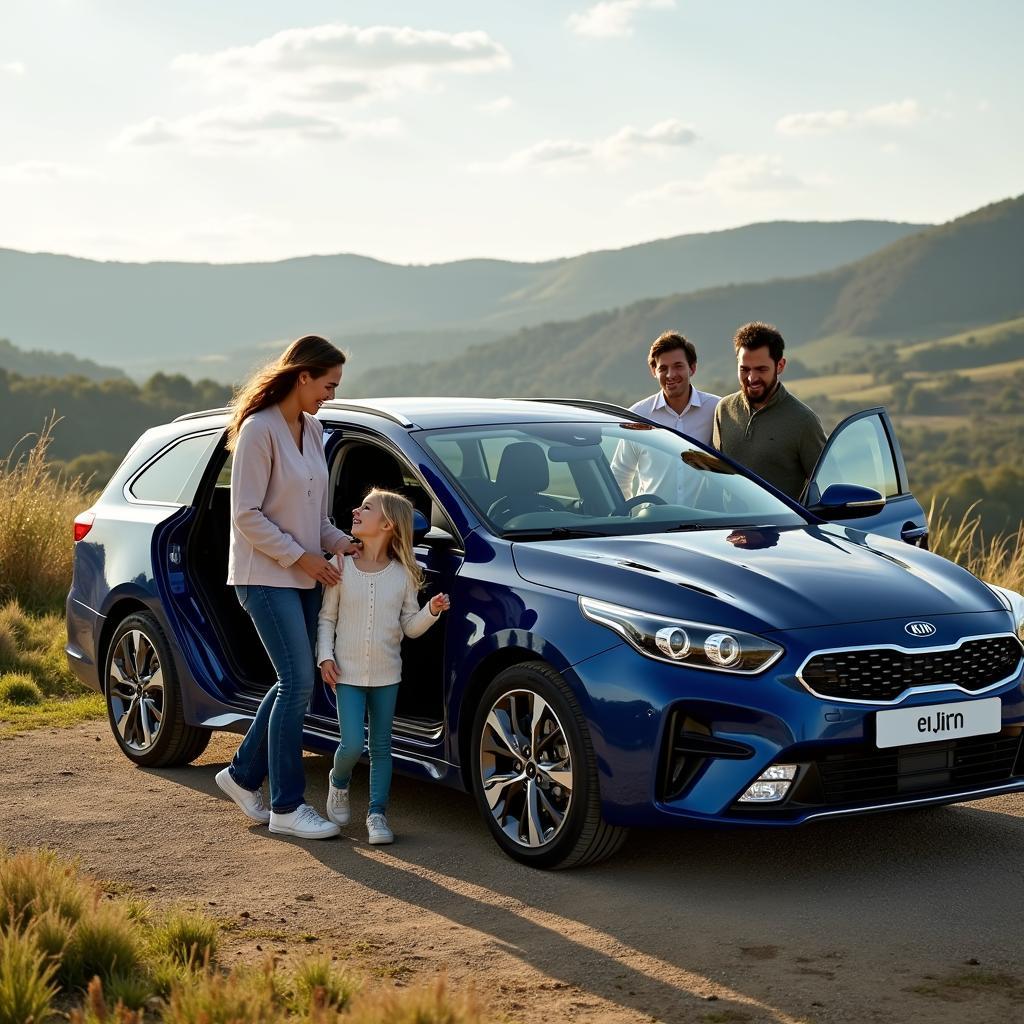 Família em um passeio com o Kia Ceed Sportswagon Plug-in Hybrid