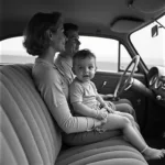 Kind im Auto 1950