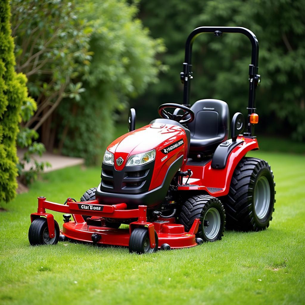 Kleintraktor bei der Gartenarbeit