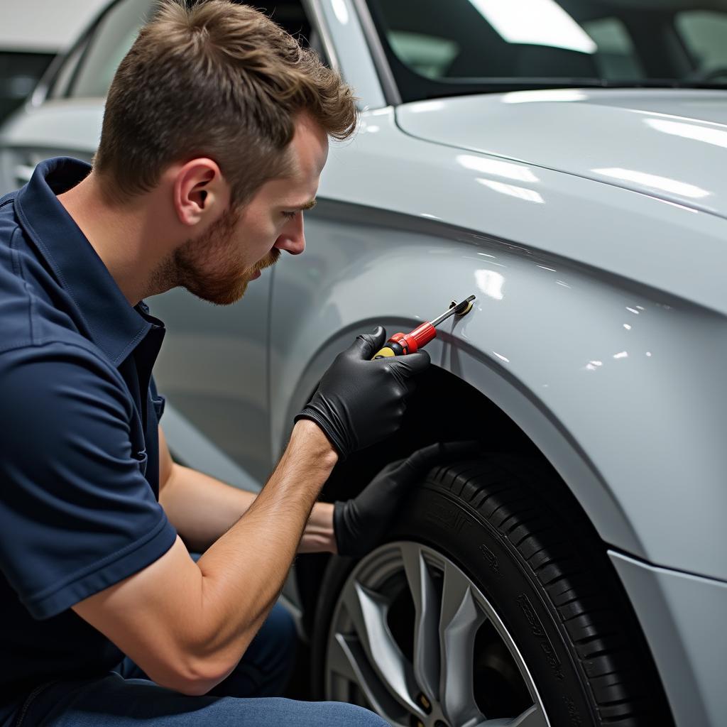 Beispiel einer Kotflügelreparatur am Audi A3