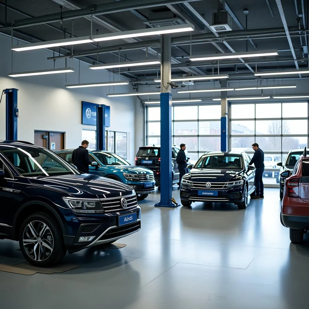 Moderne Werkstatt im VW Kundencenter Hannover