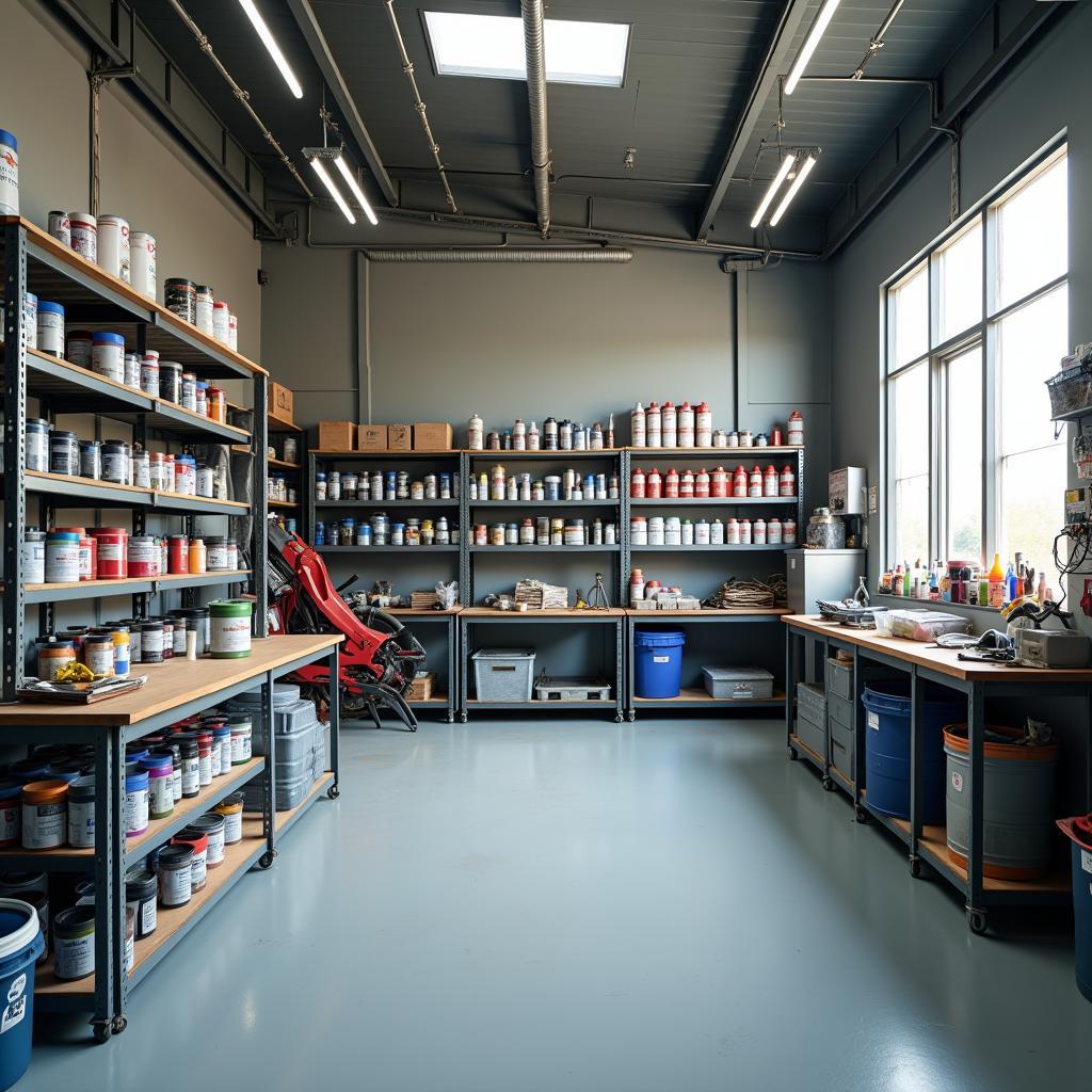 Werkzeuge und Materialien im Lackshop