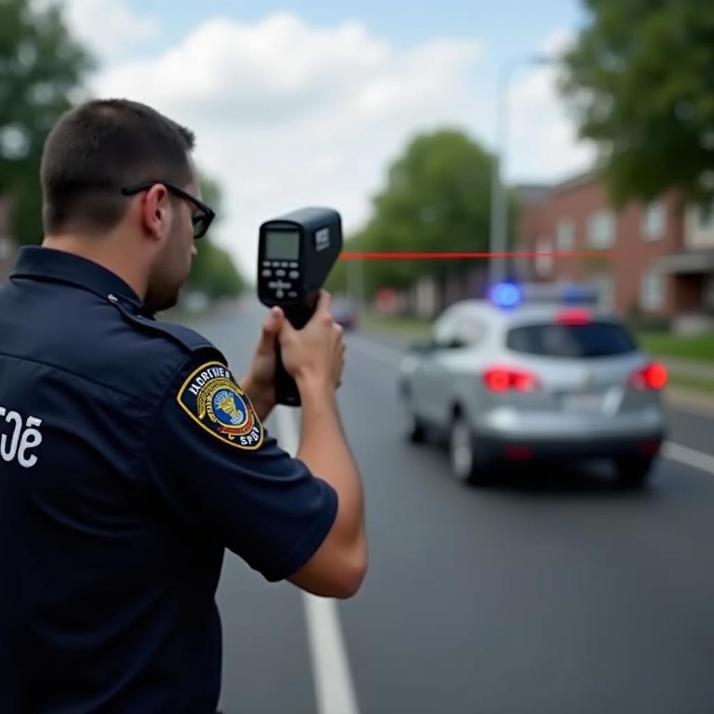 Laser Geschwindigkeitsmessung durch die Polizei