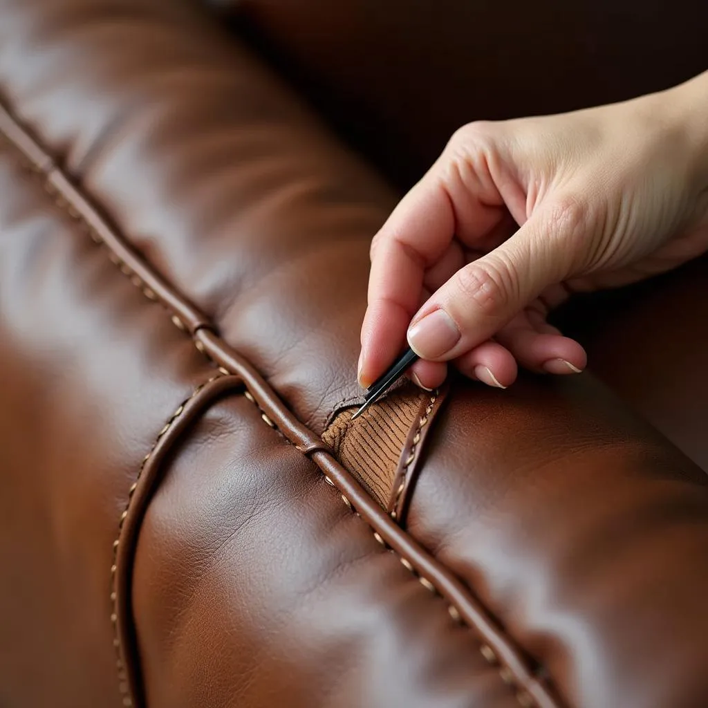 Ledersofa Naht Reparatur