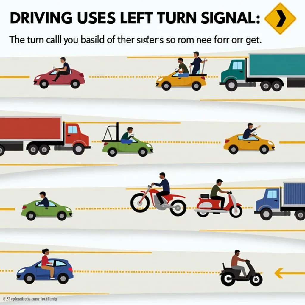 Links blinken im Verkehr