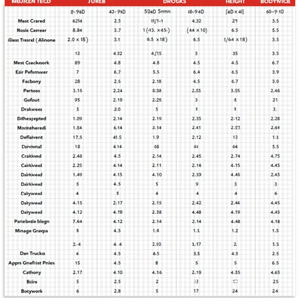 LKW Maße Tabelle