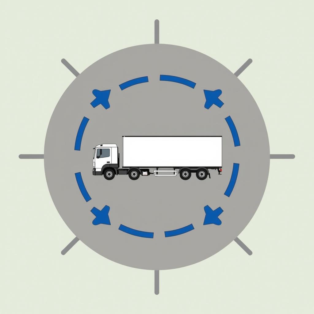 Diagramm zum Wendekreis eines LKWs