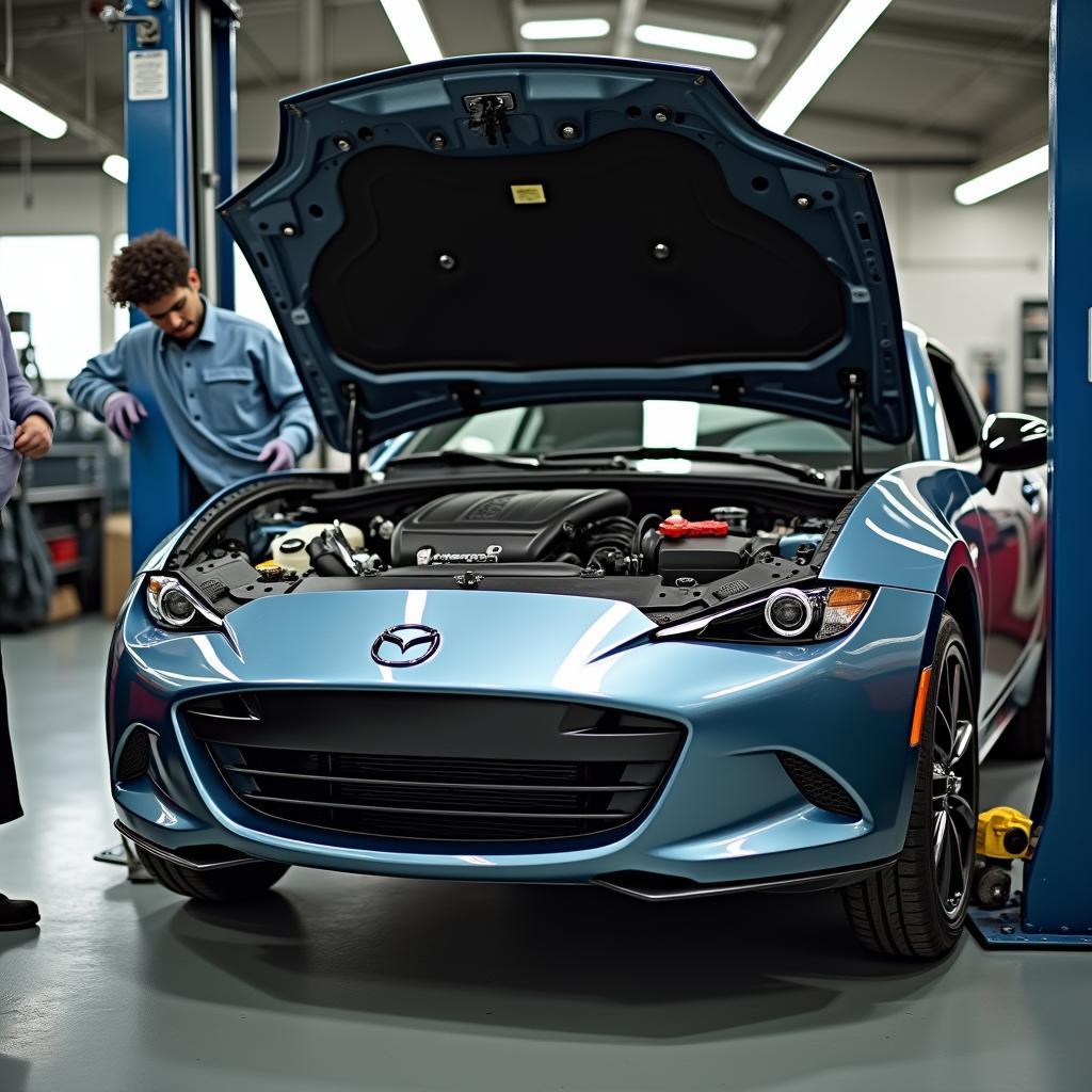 Mazda Motor in einer Werkstatt