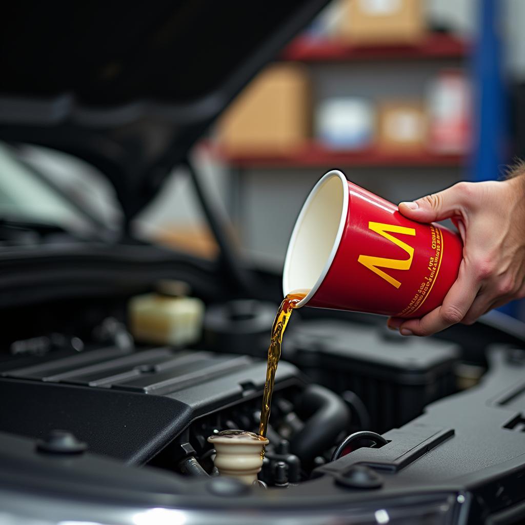 McDonalds Kaffeebecher in der Werkstatt