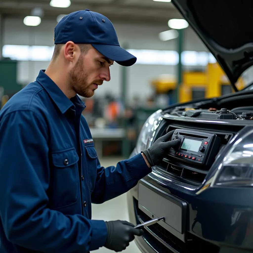 Automechaniker bei der Arbeit