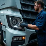 Mercedes Actros Scheinwerfer Wartung