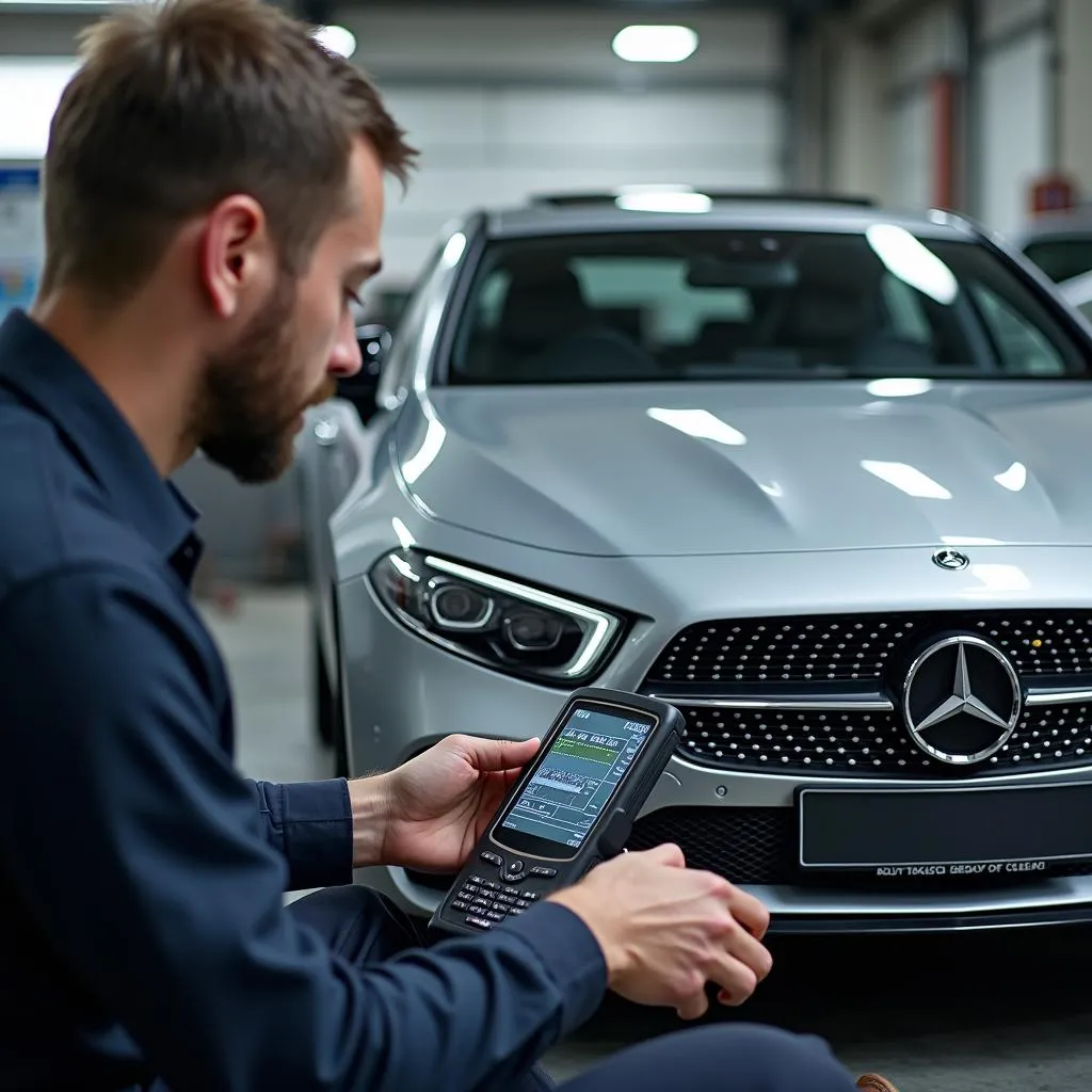 Mercedes Diagnose in der Werkstatt