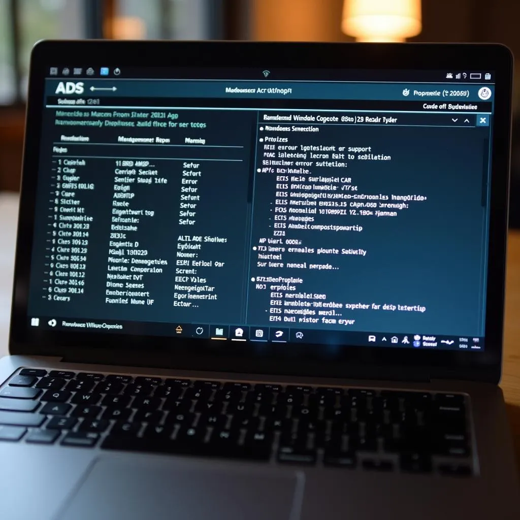 Anzeige von Mercedes Fehlercodes auf einem Laptop