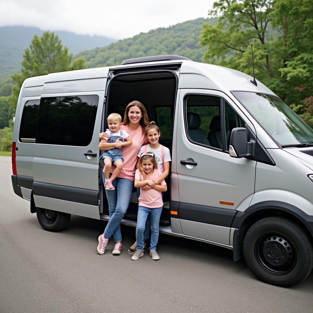 Mercedes Metris mit Familie