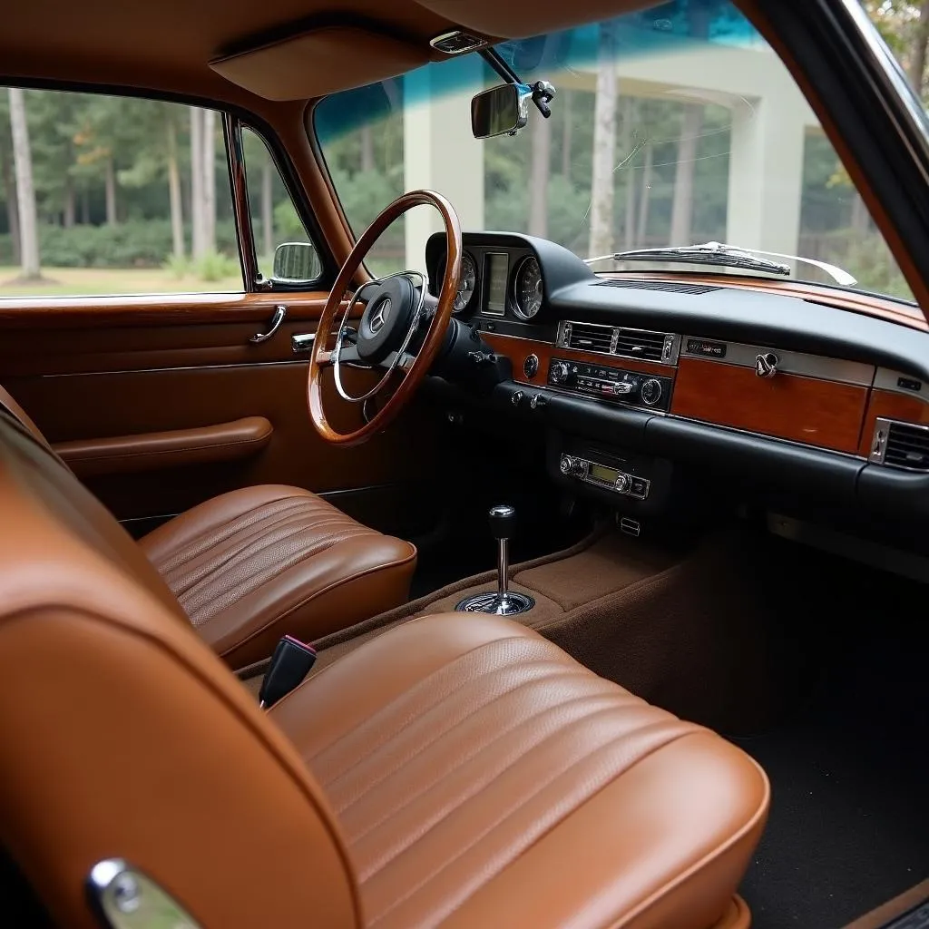 Intérieur d'un Mercedes SEC Coupé