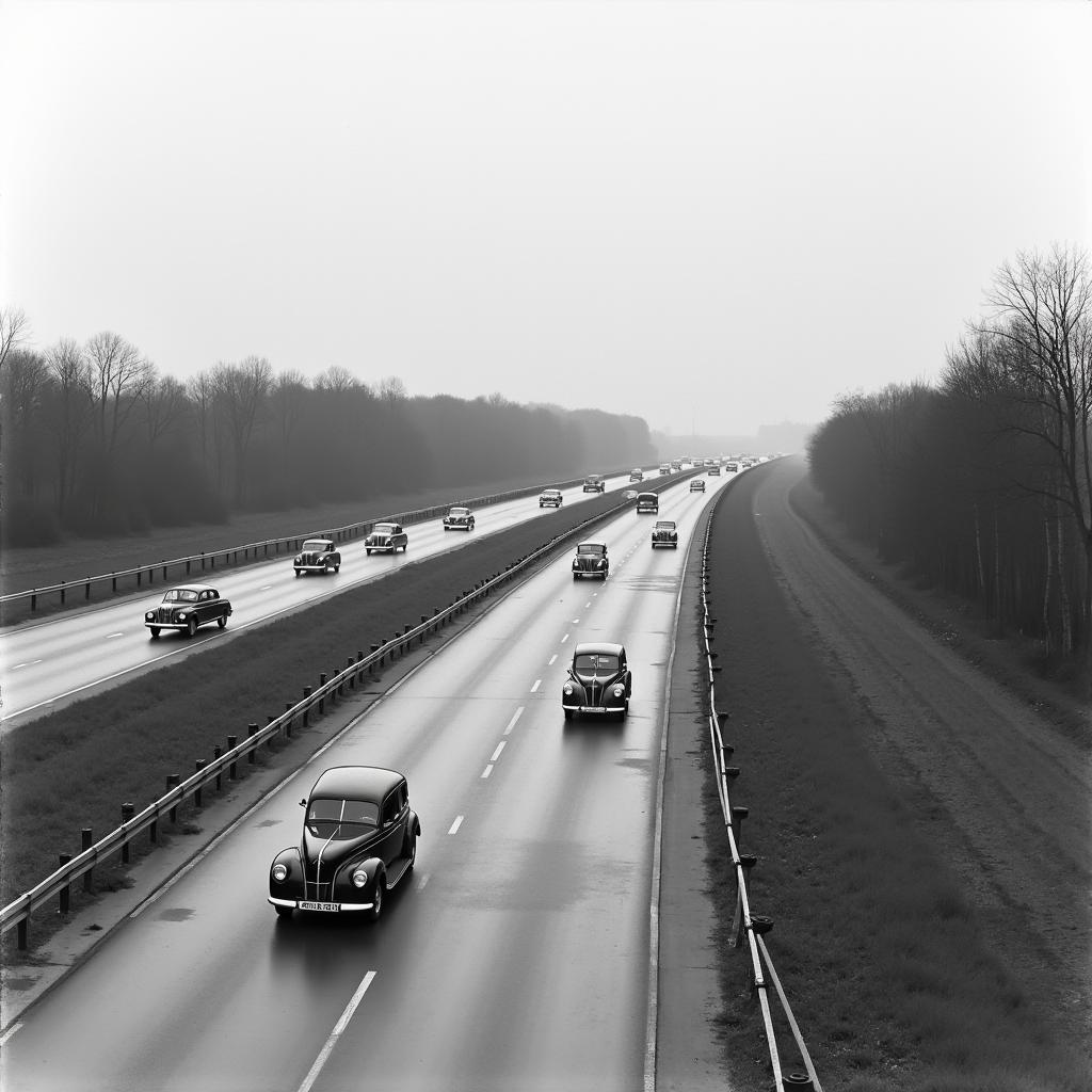 Autobahn in den 1950er Jahren