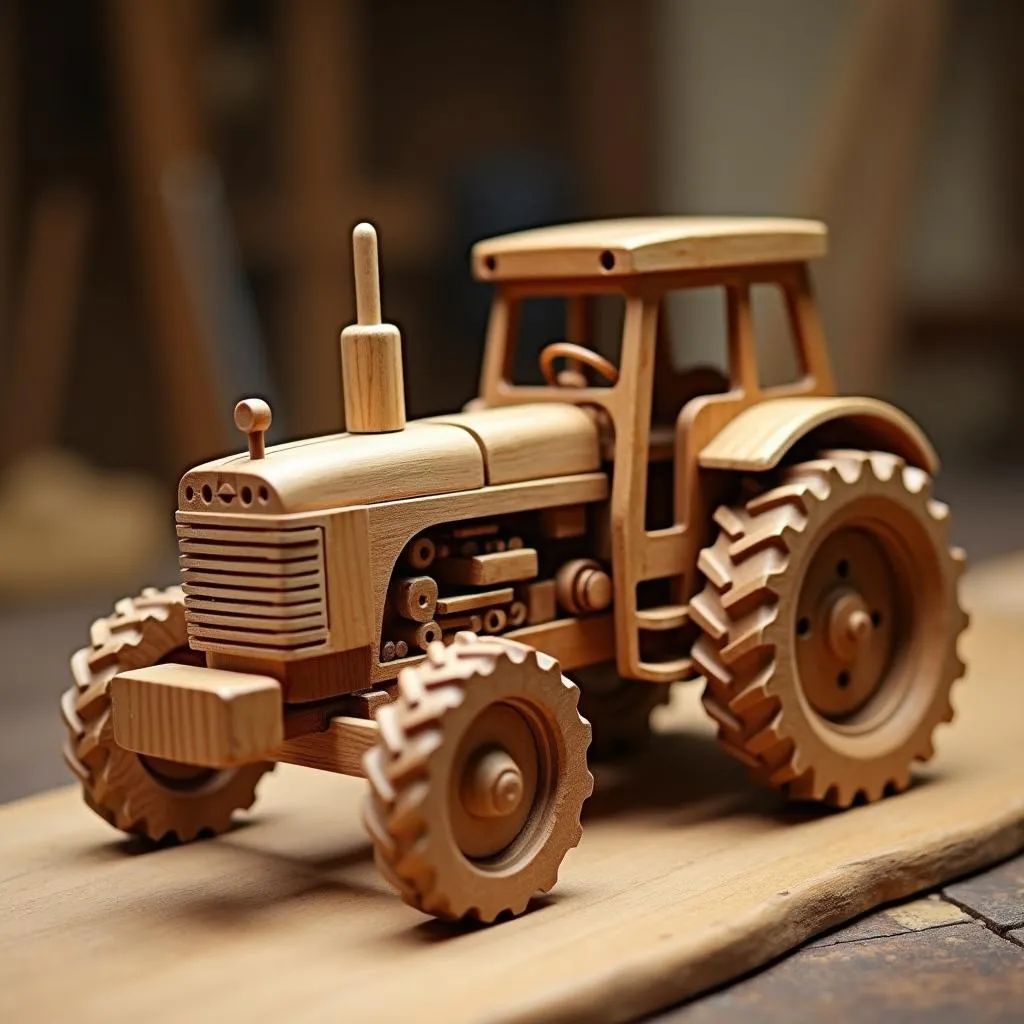 Modelltraktor aus Holz