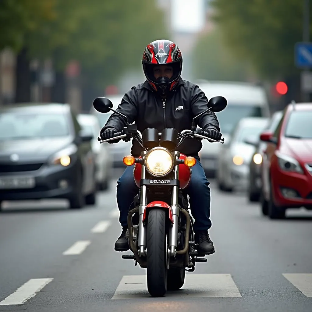 Motorrad 50 ccm im Stadtverkehr