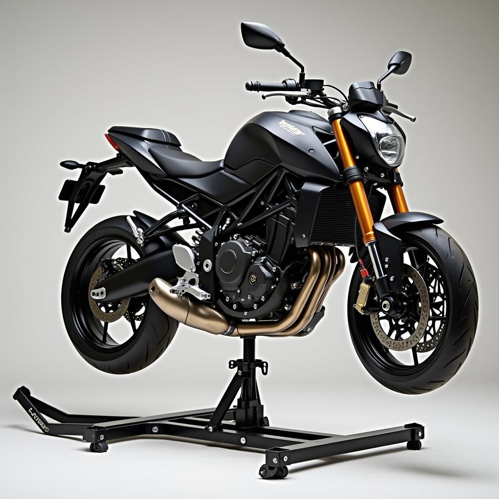 Motorrad auf einem Zentralheber