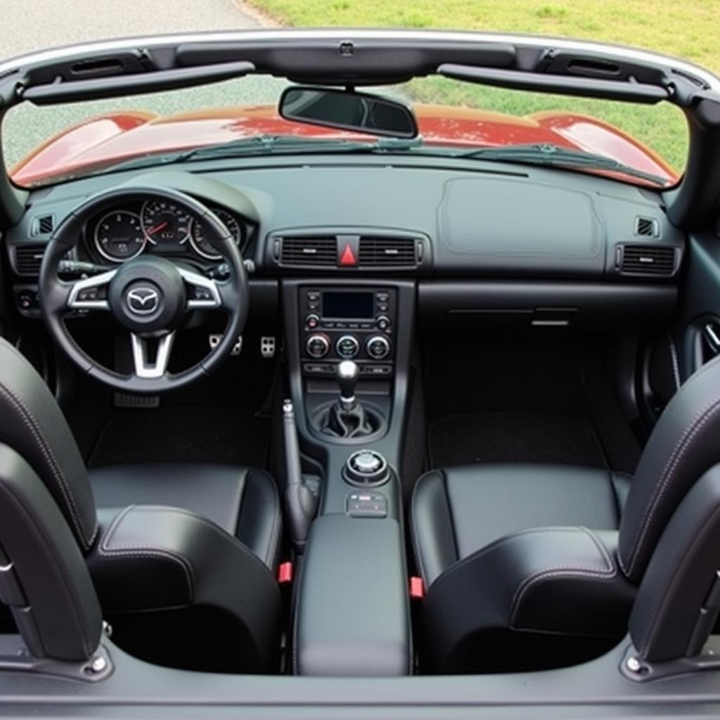 Blick in den Innenraum eines Mazda MX-5 Targa