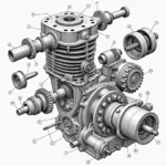 MZ ETZ 250 Motor Explosionszeichnung