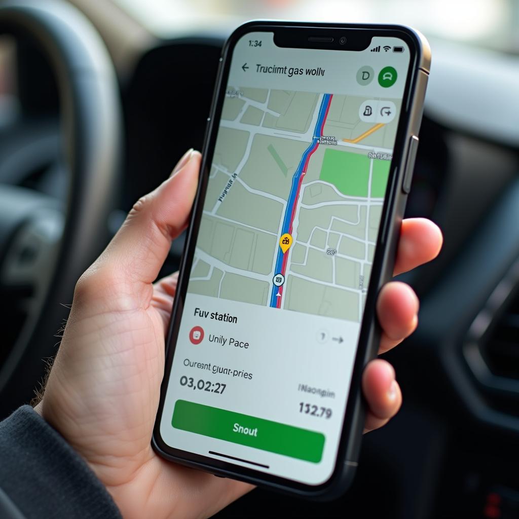 Navigation zur Tankstelle auf dem Smartphone