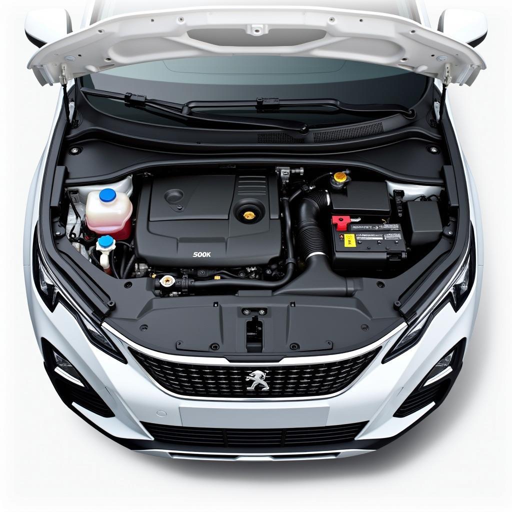 Motorraum des neuen Peugeot 5008