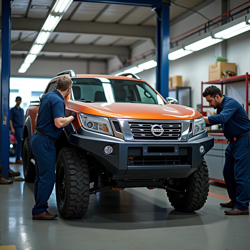 Nissan Navara in der Werkstatt