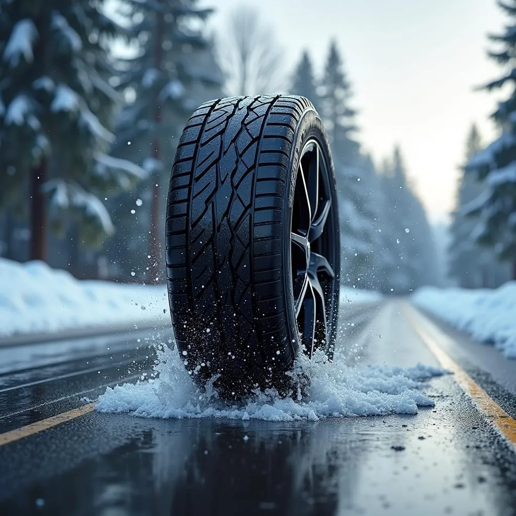 Nokian Snowproof 2 SUV bremst auf nasser Straße