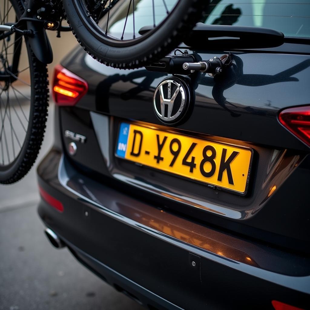 Nummernschild am Fahrradträger