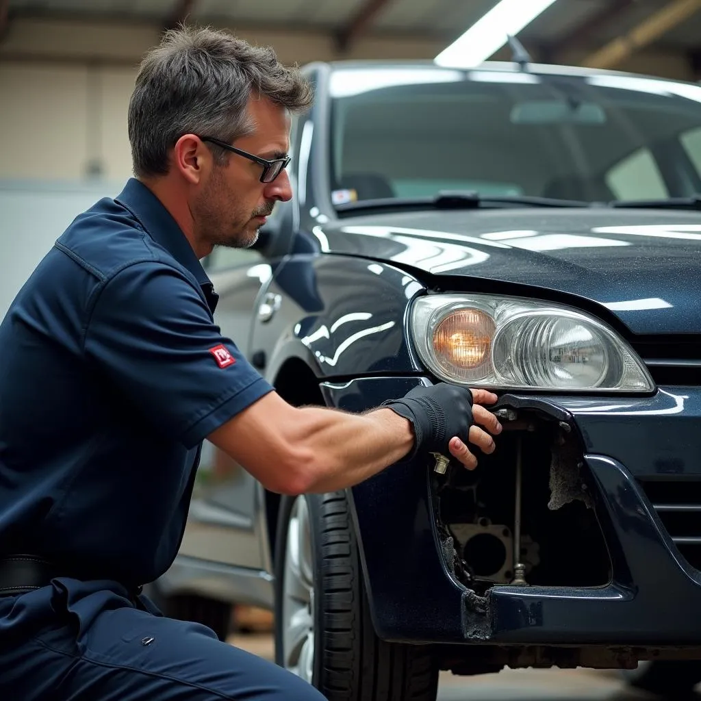 Reparatur einer Opel Corsa Stoßstange