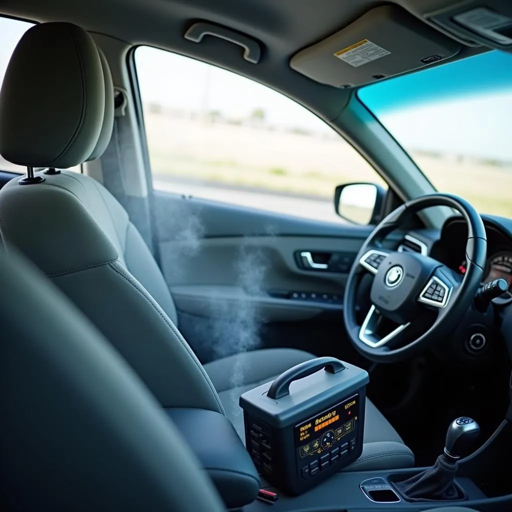 Ozonbehandlung im Auto Innenraum