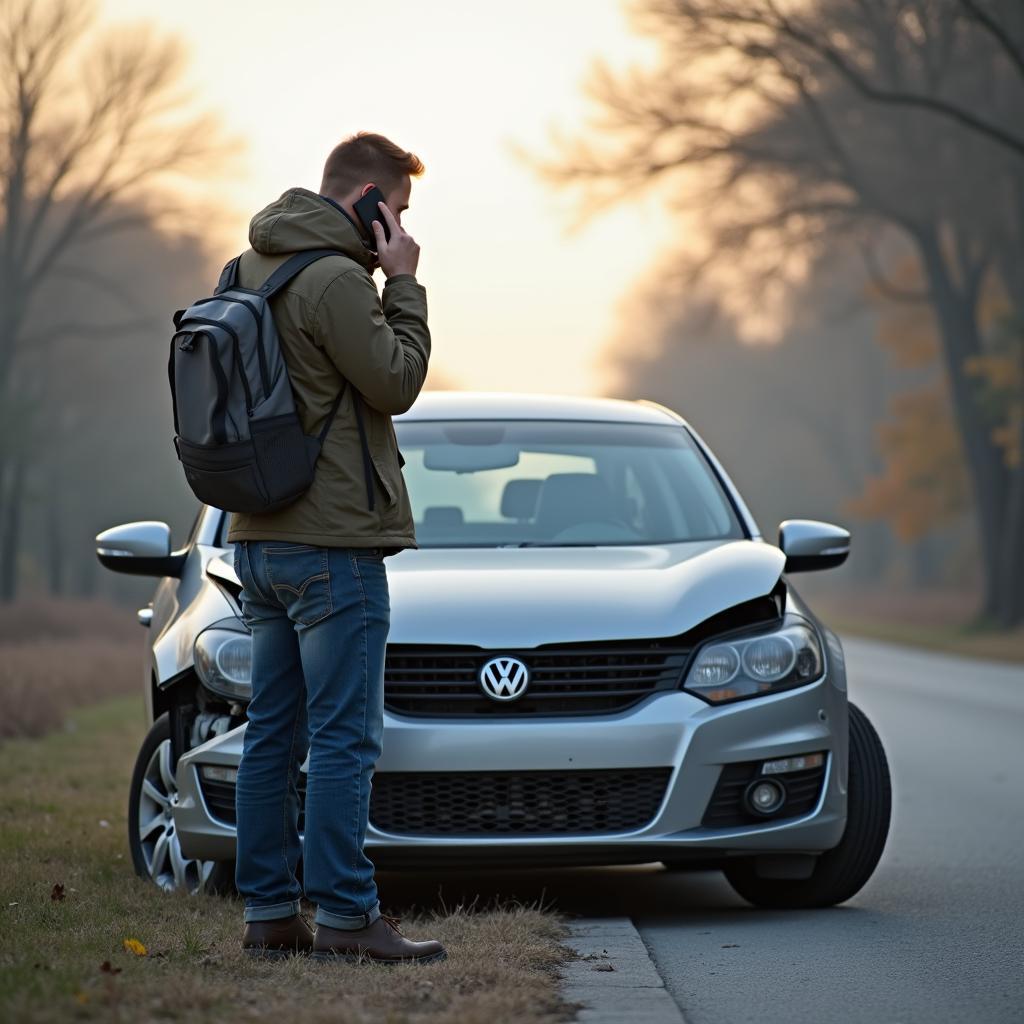 Autofahrer ruft Pannenhilfe