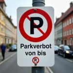 Parkverbot Schild von bis