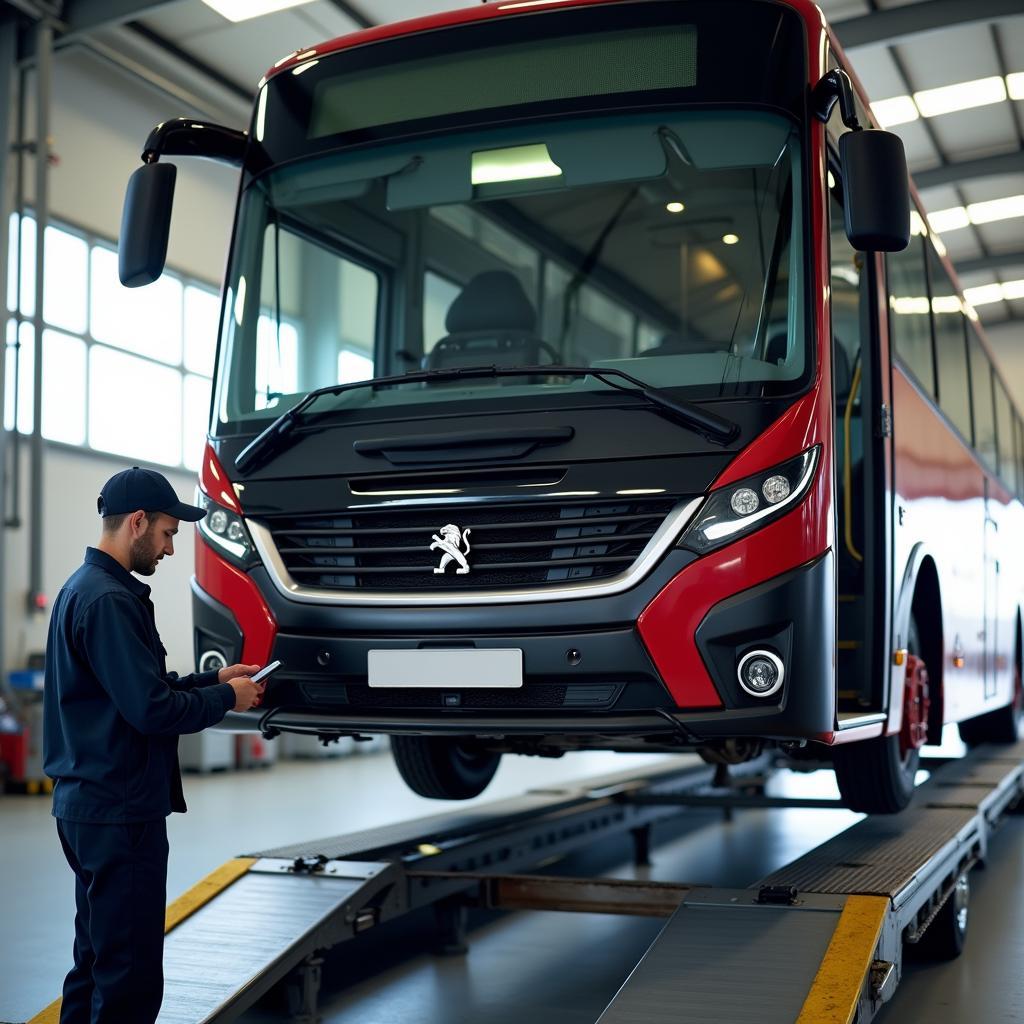 Wartung eines Peugeot Busses