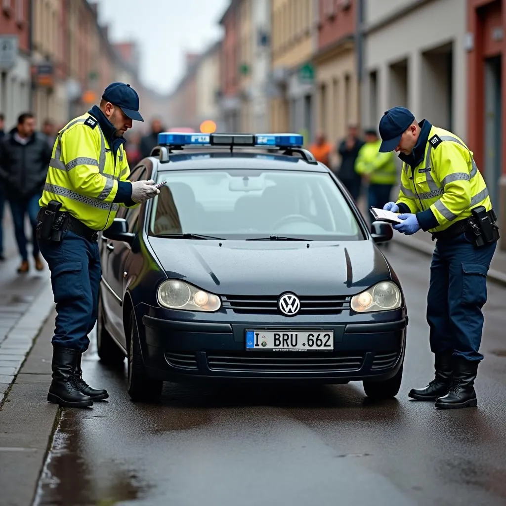 Politie op de plaats van een ongeval in Bielefeld