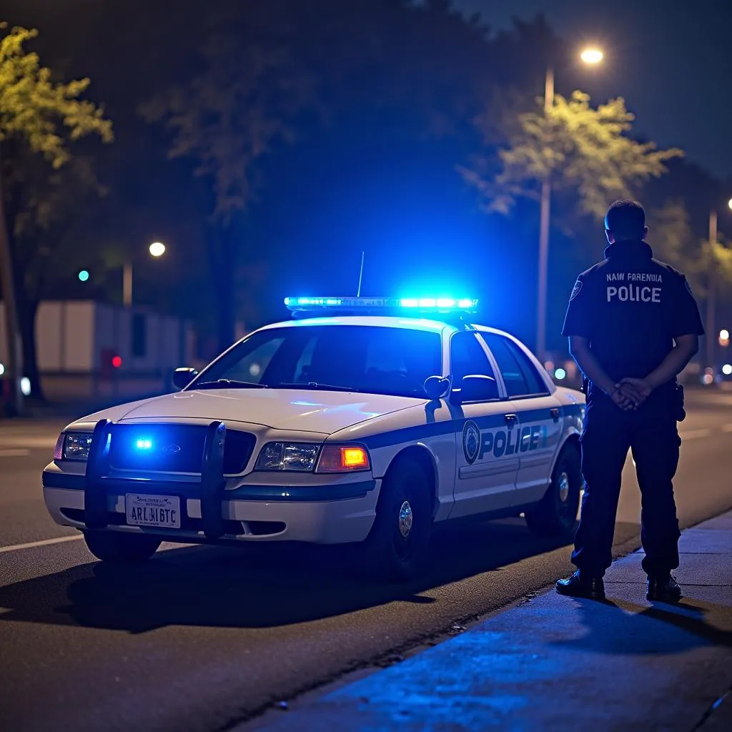 Polizeiwagen mit Blaulicht