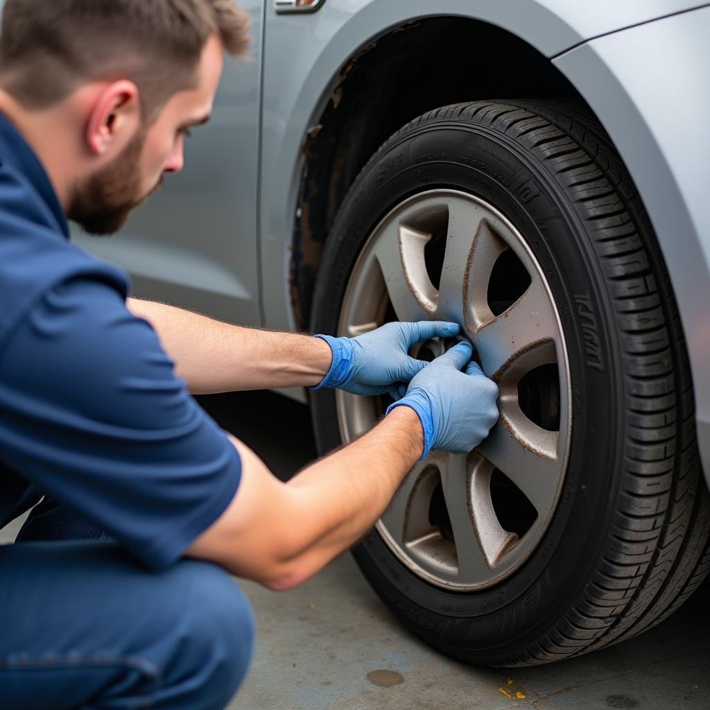 Wechseln von porösen Autoreifen