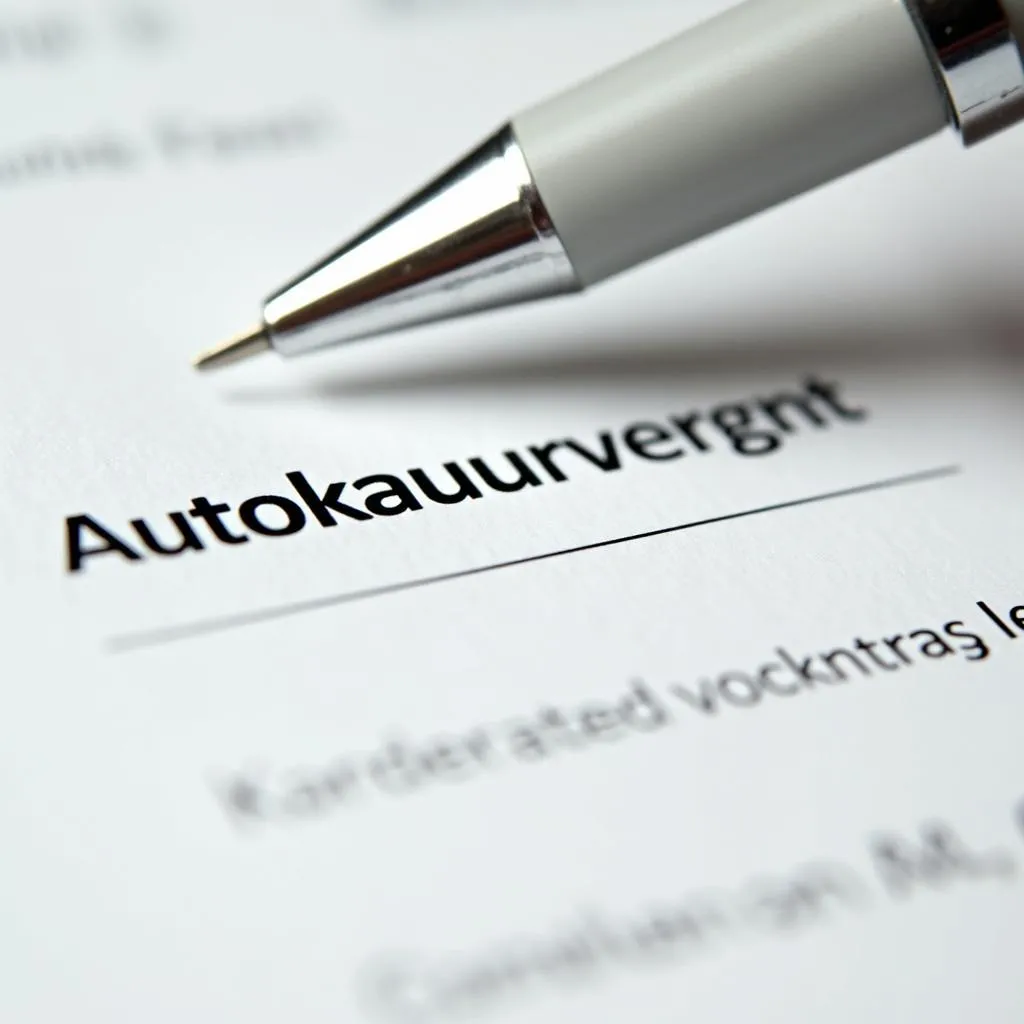 Vertrag beim Privatverkauf Auto